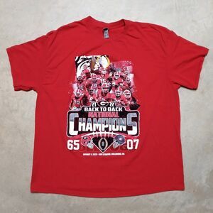 Georgia Bulldog National Champions Back To Back 2021-2022 T-Shirt Size XL